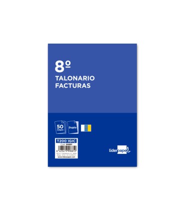 Talonario liderpapel facturas 8º original y copia t200 con igic